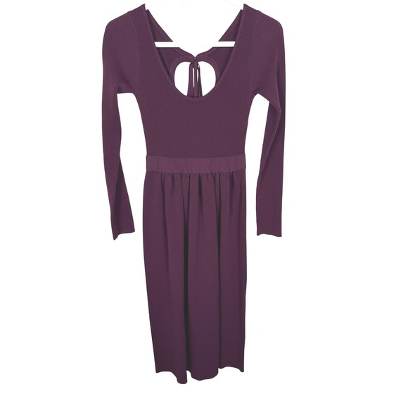 Proenza Schouler White Label Plum Ribbed Midi Dress Women Size XS - Picture 1 of 9
